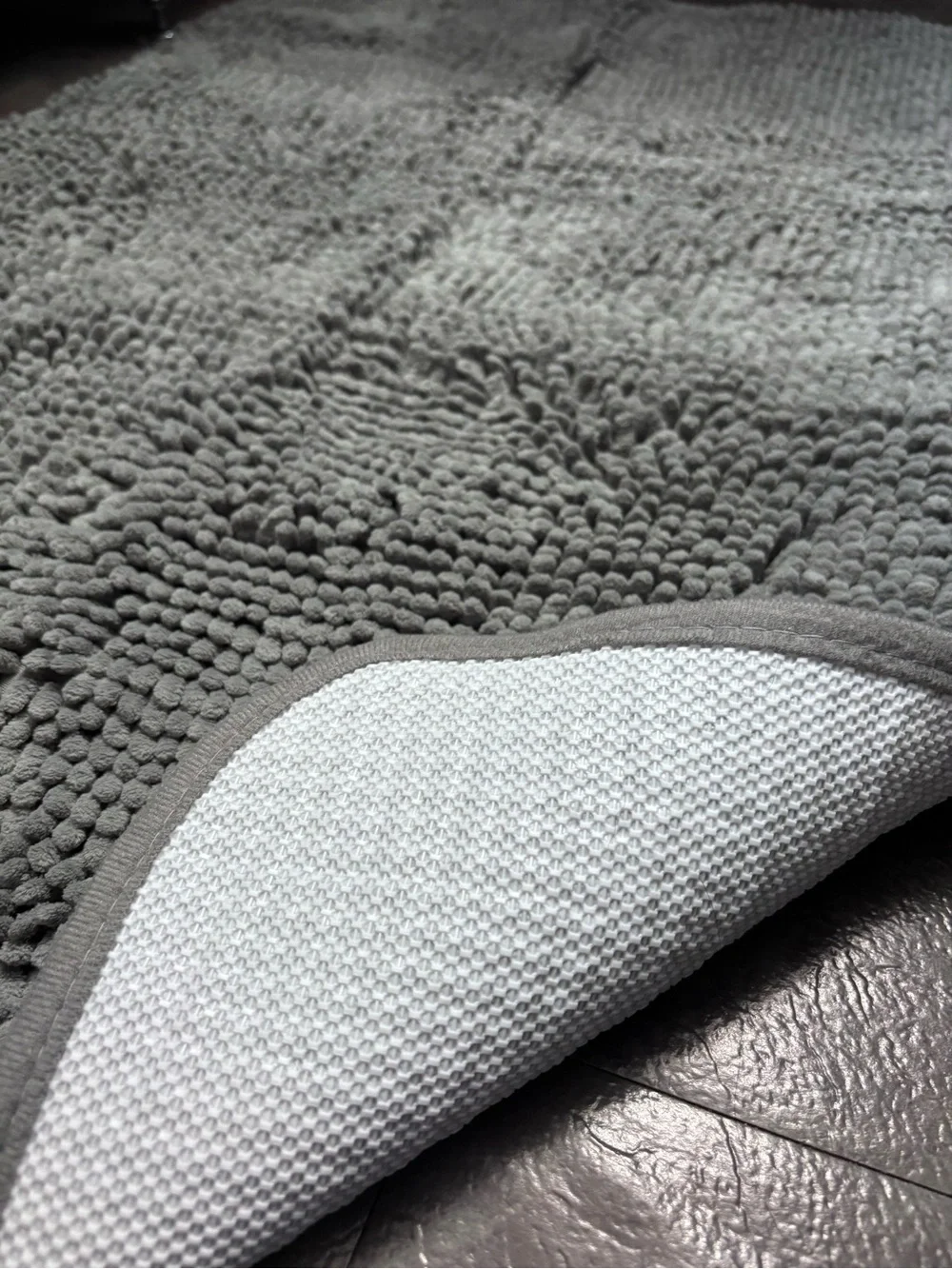 Plush Chenille Bath Mat - Gray